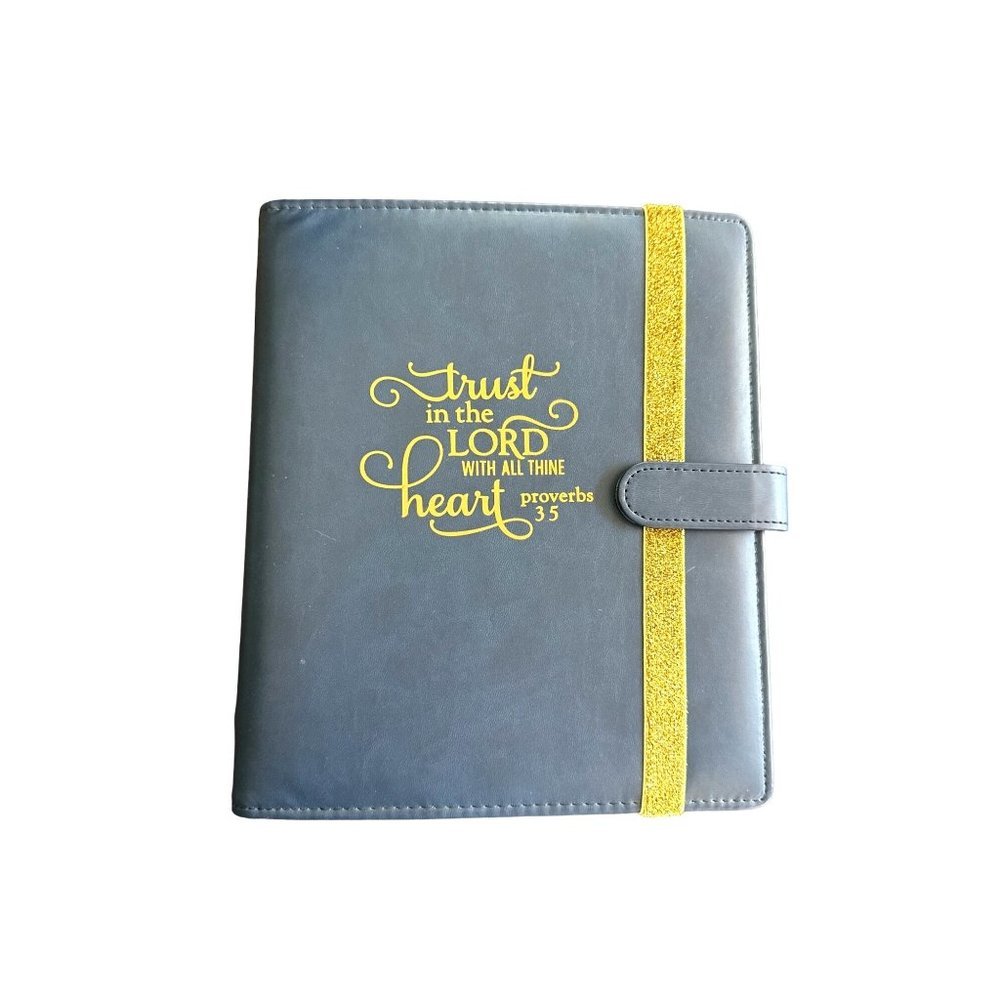 DCWV 6 ring Planner Cover Blue with Pockets Magnetic Closure Scripture Cover